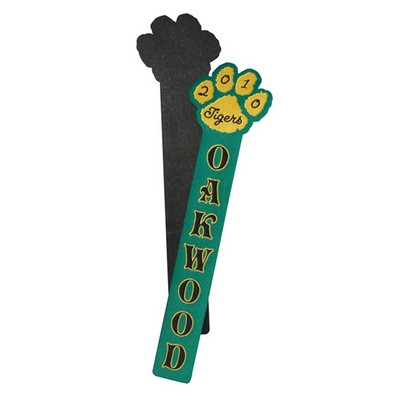 Paw Shaped Woven Bookmark w/ Black Backing - "Elite" Weave