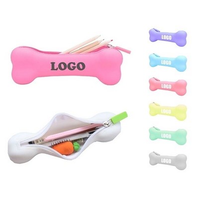 Silicone Bone Shape Pencil Case/Coin Purse