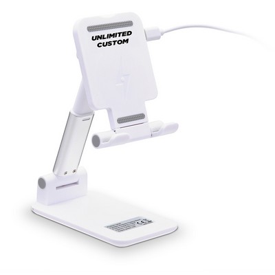 Adjustable Desktop Cell Phone Holder w/ Wireless Charger