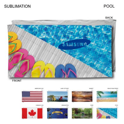 Stock Design Sublimated, Heaviest Weight, Plush Velour Terry Cotton Blend Beach Towel, 30x60