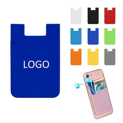 Stick-On Silicone Cell Phone Wallet Card Sleeve