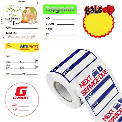 2" x 2" Self Adhesive Die Cut Roll Labels 500 pcs