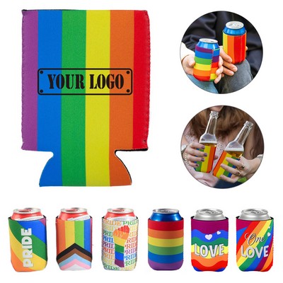 Pride Rainbow Neoprene Can Cooler Sleeves