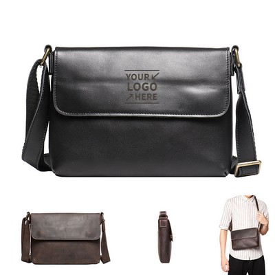 Cowhide Messenger Shoulder Bag