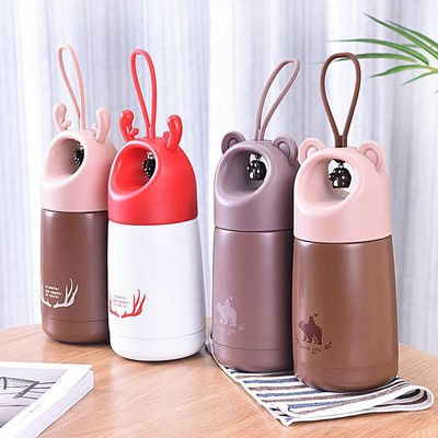 Cute Animal Decorated Stainless Steel Insulated Water Bottle