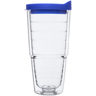 Double Wall Solid Clear Orbit Acrylic Tumblers - 24 oz