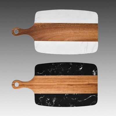 Paddle Marble & Acacia Wood Board