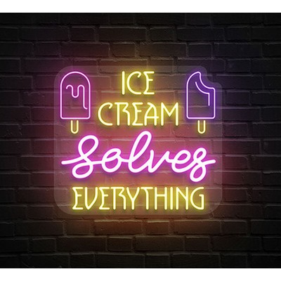 Ice Cream Solves Everything Neon Sign