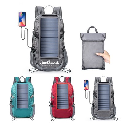 Solar Panel Equipped Folding Daypack