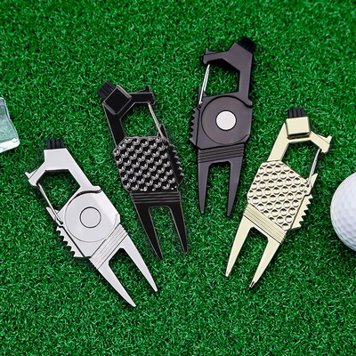 Zinc Alloy Golf Divot Tool with Brush