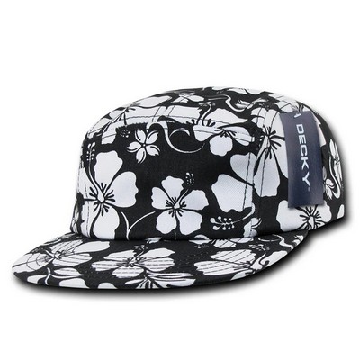 Decky Five Panel Floral Tropical Racer Racing Jockey Cap