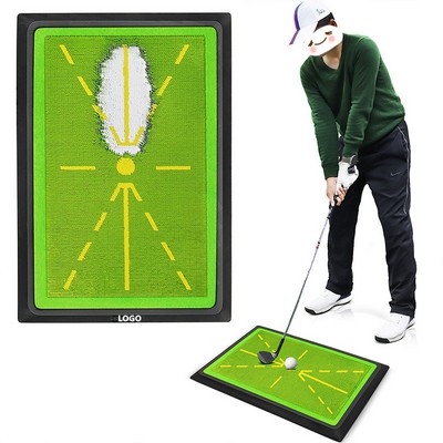 Replaceable Glitter Golf Swing Mat w/ Impact Trace Analysis