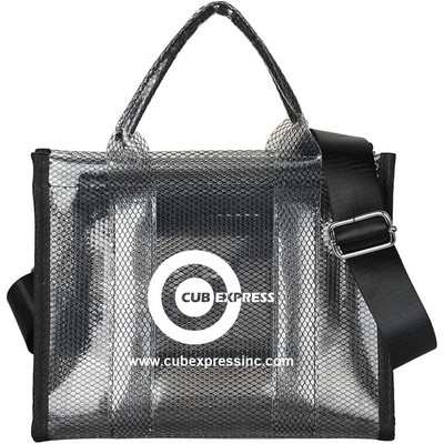 Large Capacity Crossbody & Hand Strap Clear Tote Bag