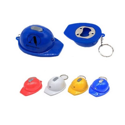 Construction Hat Flashlight Bottle Opener Keychain