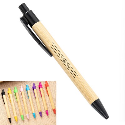 Retractable Bamboo Ballpoint Pen