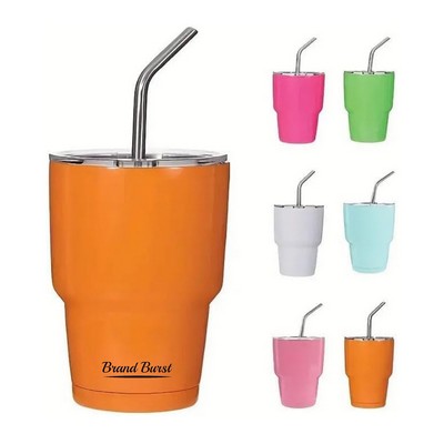 2 oz Mini Tumbler Shot Glass With Straw And Lid