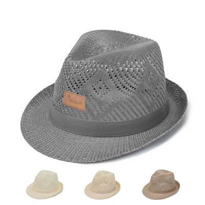 Polyester Solid jacquard breathable sun hat