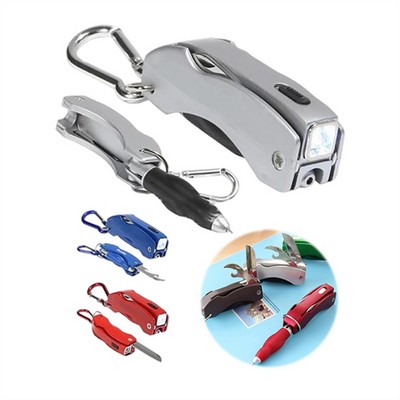 Portable Pen With Led Light Carabiner And Bottle Opener