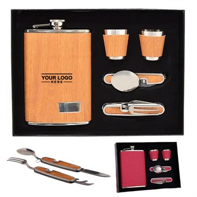 9oz Stainless Steel Hip Flask Drinkware Gift Set