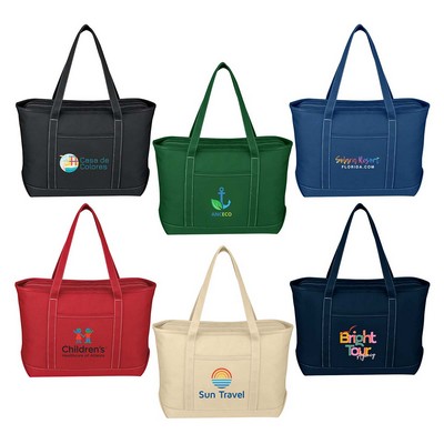 Full Color Large Cotton Canvas Boat Tote