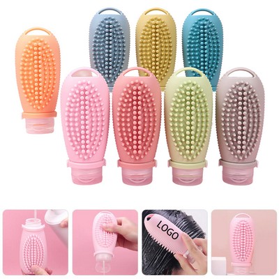 Scalp Massager Brush Silicone Pump Dispenser Bottles 3.4oz