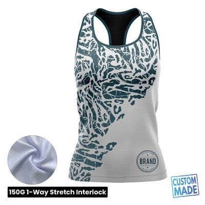 Women's Sublimation Racerback Tank Top - 1-Way Stretch Performance Interlock