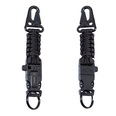 Versatile Rope Key Chain with Whistle and Flint