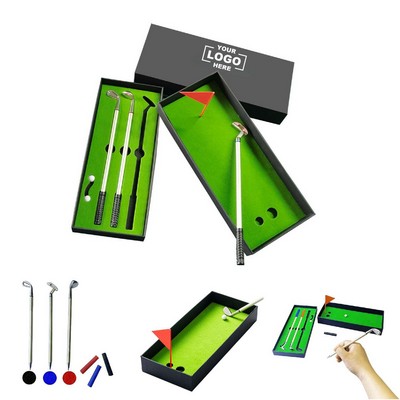 Desktop Golf Pen Holder Set