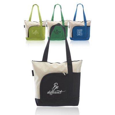 Zipper Polyester Tote Bags