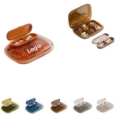 Portable Travel Pill Organizer with 6 Compartments