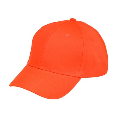 Orange Polyester 6 Panel Hunter/ Safety Cap