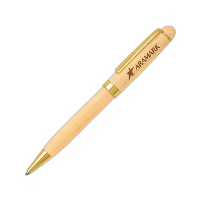 Maplewood Ballpoint Pen With Gold Trim