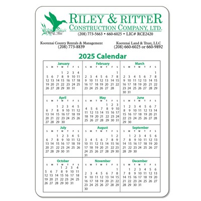 Calendar Card (Pocket Card), Jumbo