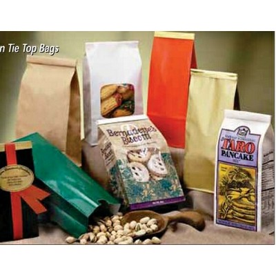 ½ Lb. Re-Closable Tin Tie Coffee Bean Bag w/Window (3 3/8"x2½"x7¾")