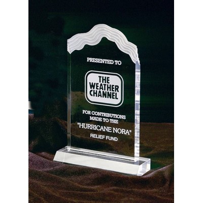 Clear Edge Acrylic Award w/ Frosted White Cap - 4 1/2"x7"