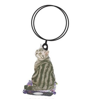 American Shorthair Cat Keychain w/Mirrored Back (12 Square Inch)