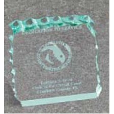 Clear Acrylic Free Standing Cracked Ice Award (3"x3")