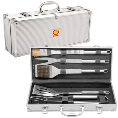 Deluxe 6 Piece Stainless Steel BBQ Tool Set