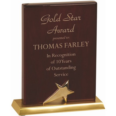 Rosewood Brown Standing Star Plaque (4¾"x6")