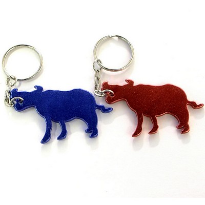 Cow / Bull Shape Aluminum Bottle Opener w/Keychain