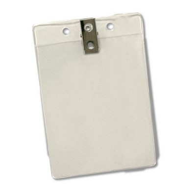 Vertical Badge Holder w/Clip (Fits 3"x4" Insert)