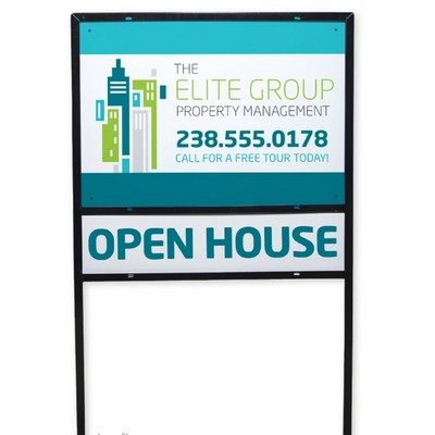 Metal Yard Sign Frame w/ Rider Space (18"x24")