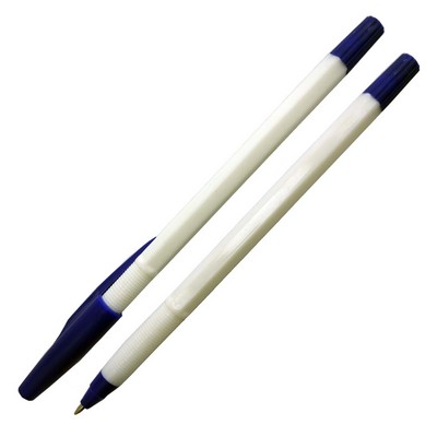 Simple Cap Off Pen - White/Blue