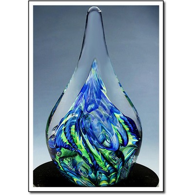 Atlantis Art Glass Sculptures w/ Marble Base (3.5"x9.75")