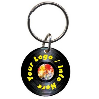 33 RPM LP/Album Gift Shop Keychain w/Mirrored Back (2 Square Inch)