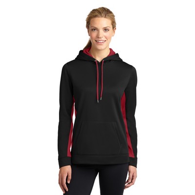 Sport-Tek® Ladies' Sport-Wick® Fleece Colorblock Hooded Pullover