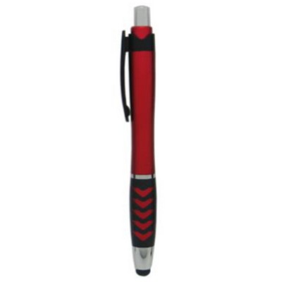 Stylus Click Pen - Rubber Grip - Pad Printed