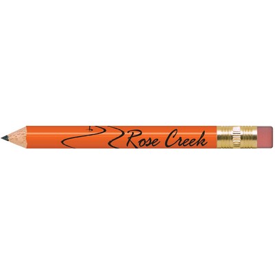 Neon Orange Round Golf Pencils with Erasers