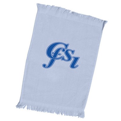 T100 Fingertip Fringed Towel 11x18 Light Blue - (Printed)