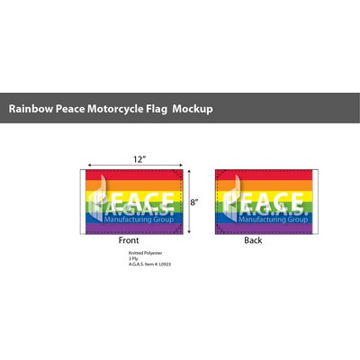 Rainbow Peace Motorcycle Flag 6"X9"